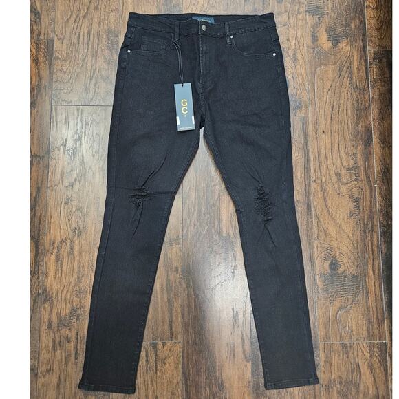 Good Counsel Thurmond Tapered Jean 40W in Black Men New distressed - Picture 1 of 2